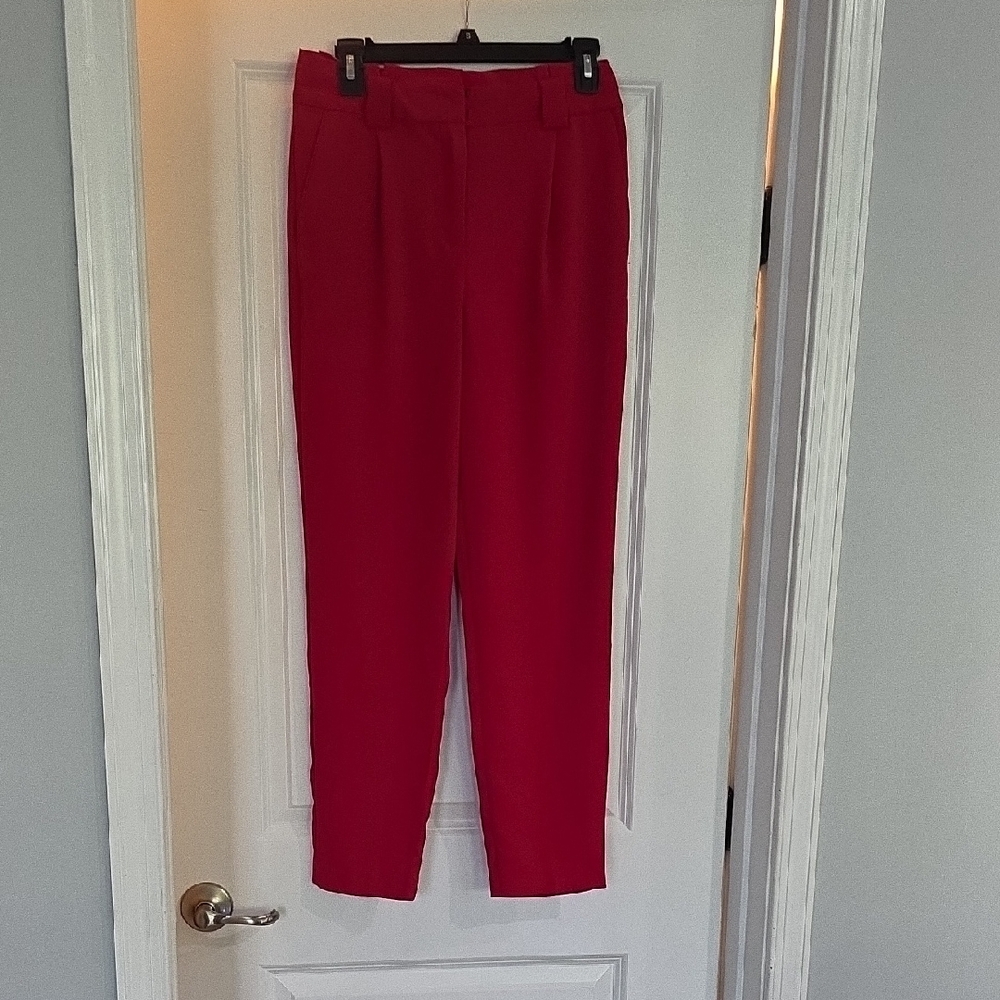 Express Bold Red Ankle Pants